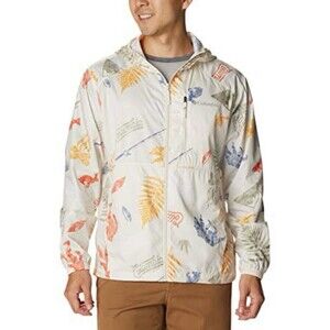 Columbia Men's Flash Forward Windbreaker Chalk Wanderlandia Print Size 2XL XXL